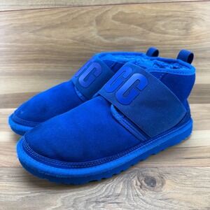 UGG Neumel II Slip On Chukka Youth Boys 6 Blue Suede Shearling Fur lined Boot